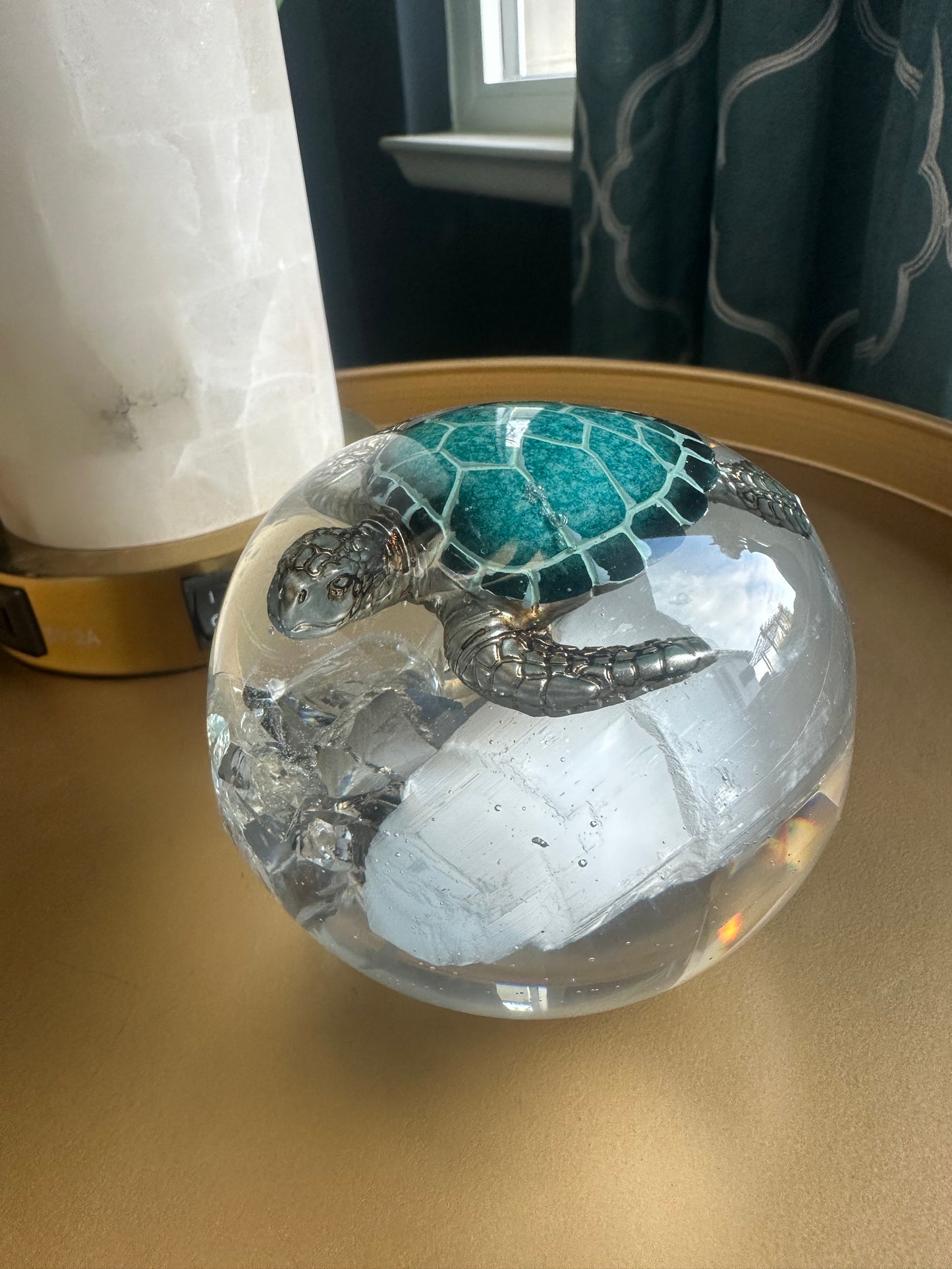 Platinum Double Selenite Tower Power Turtle