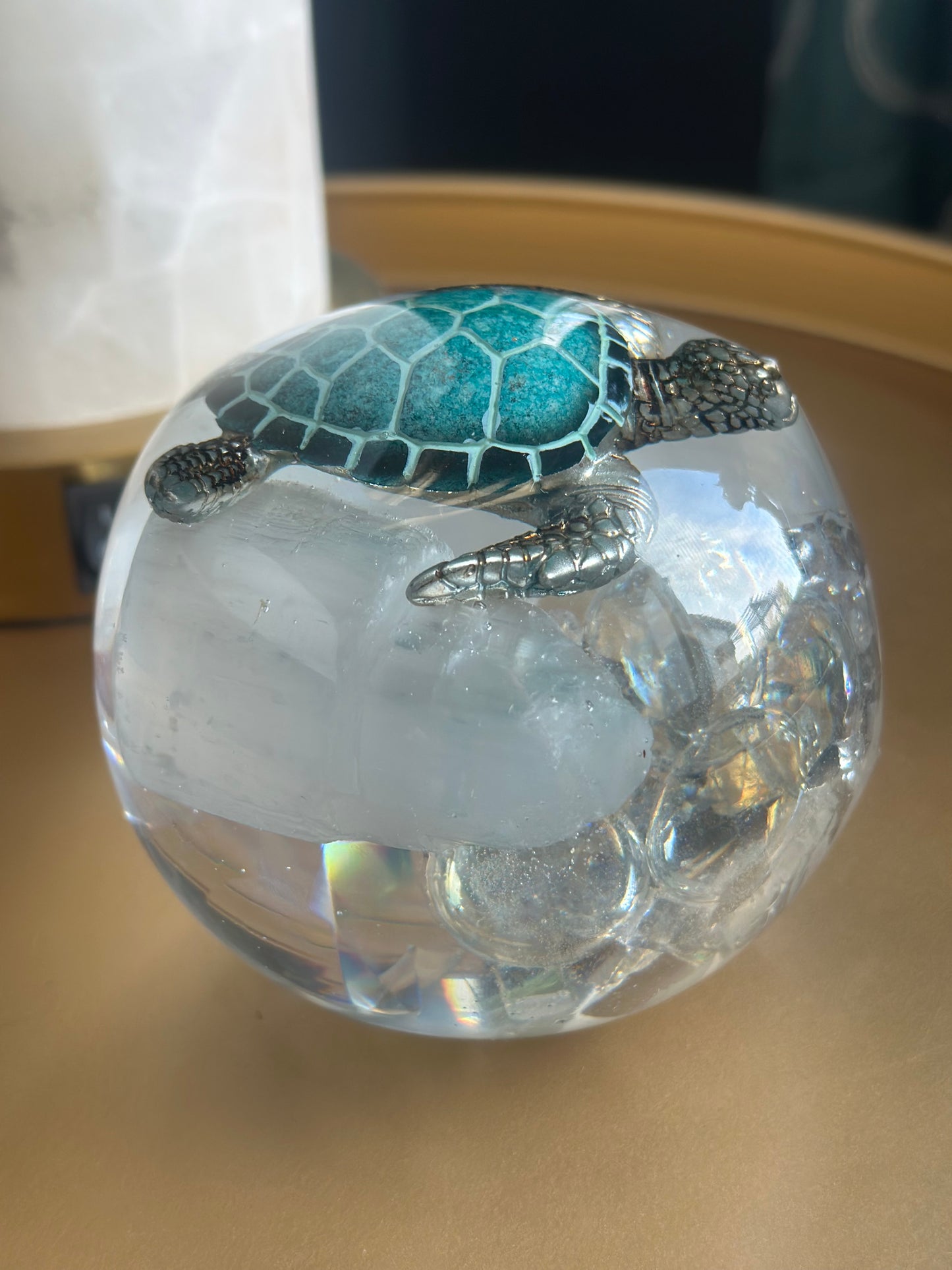 Platinum Double Selenite Tower Power Turtle