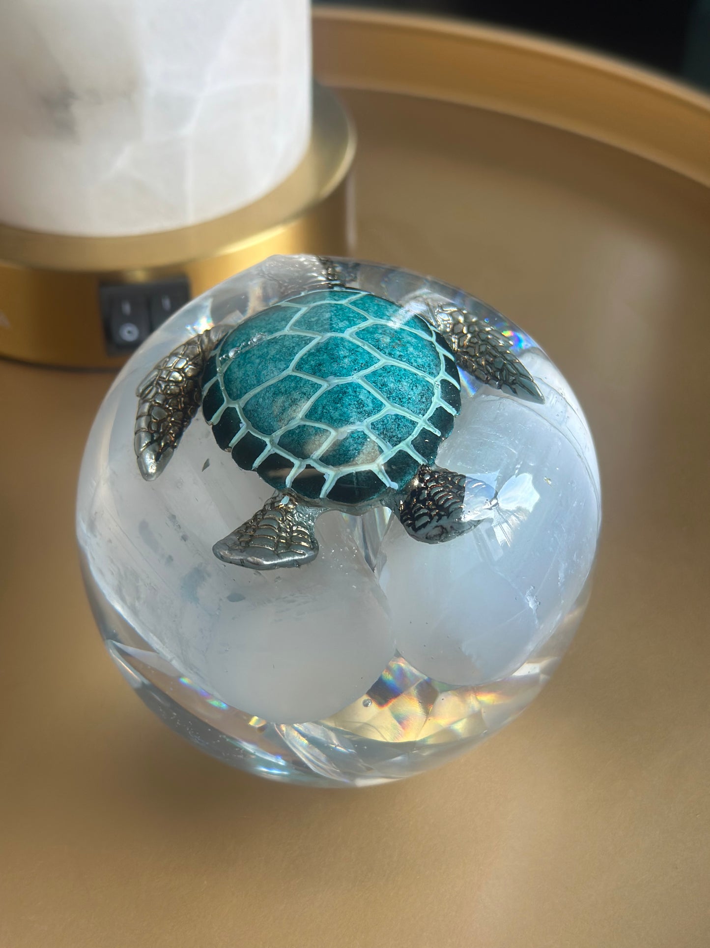 Platinum Double Selenite Tower Power Turtle