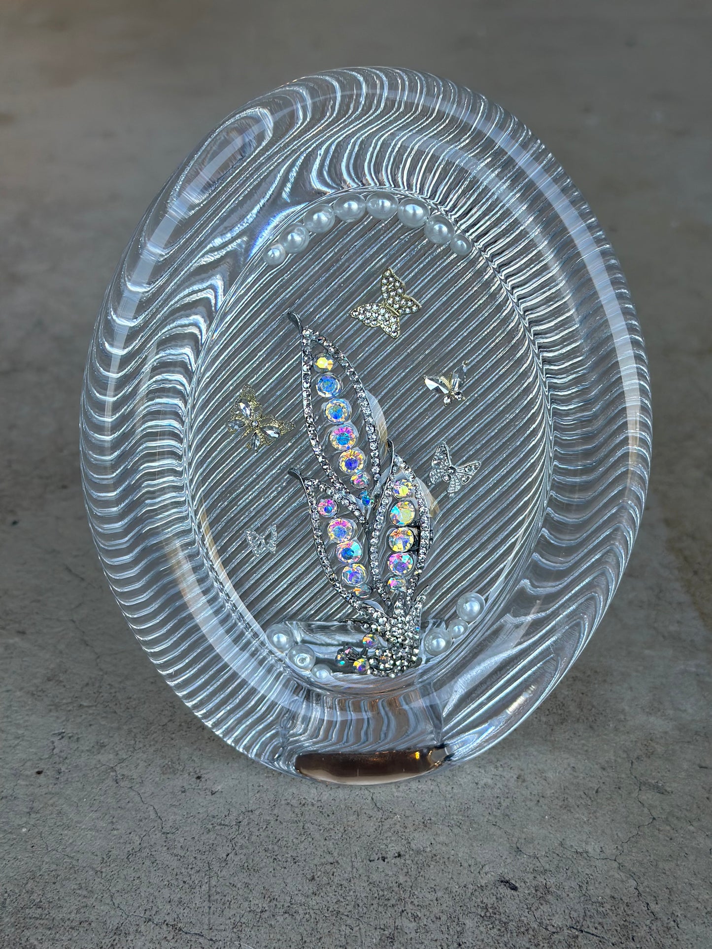 Iridescent Crystal Butterfly Fantasy Frame
