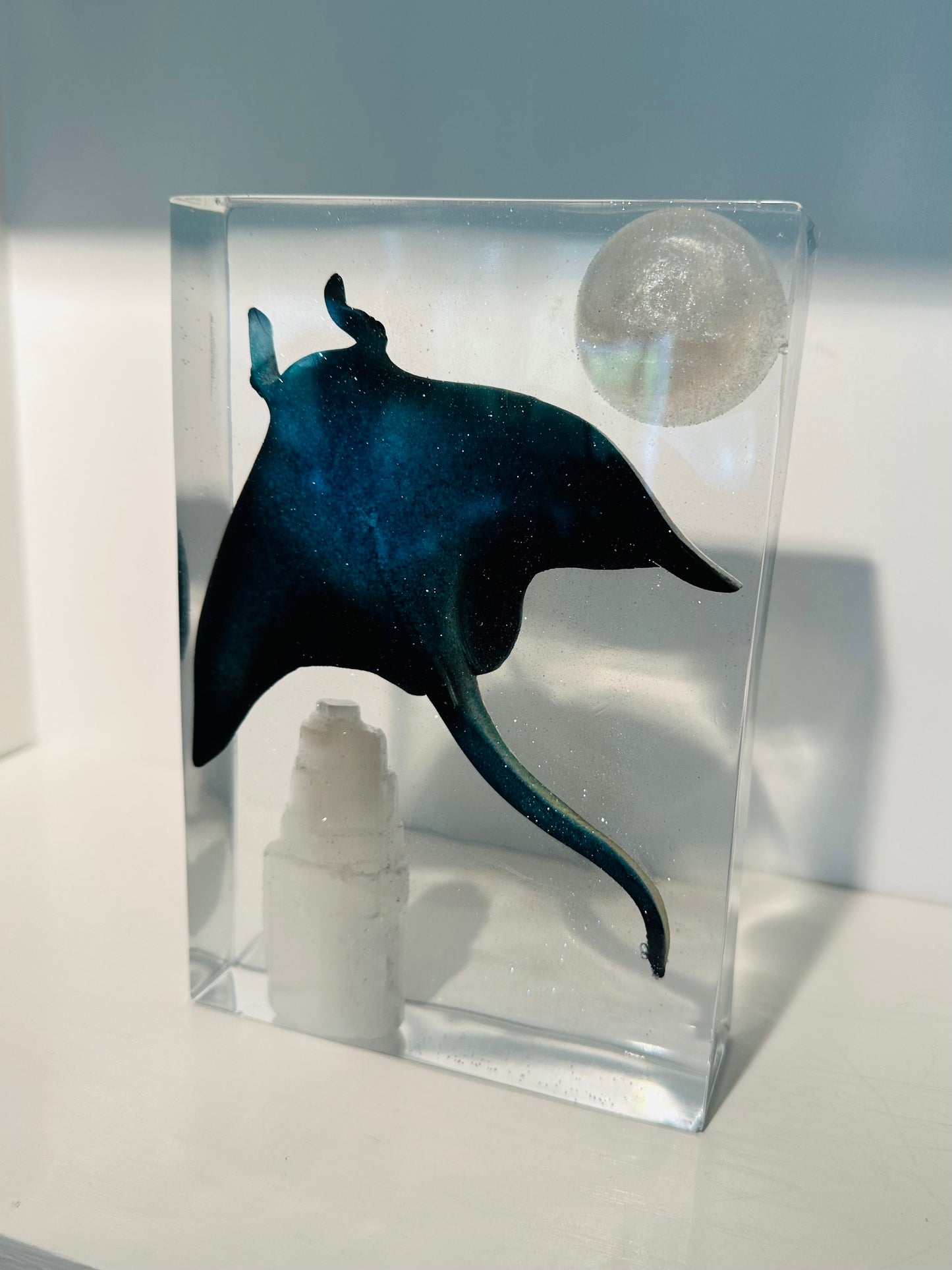 Full Moon Flying Manta Ray over Selenite Tower