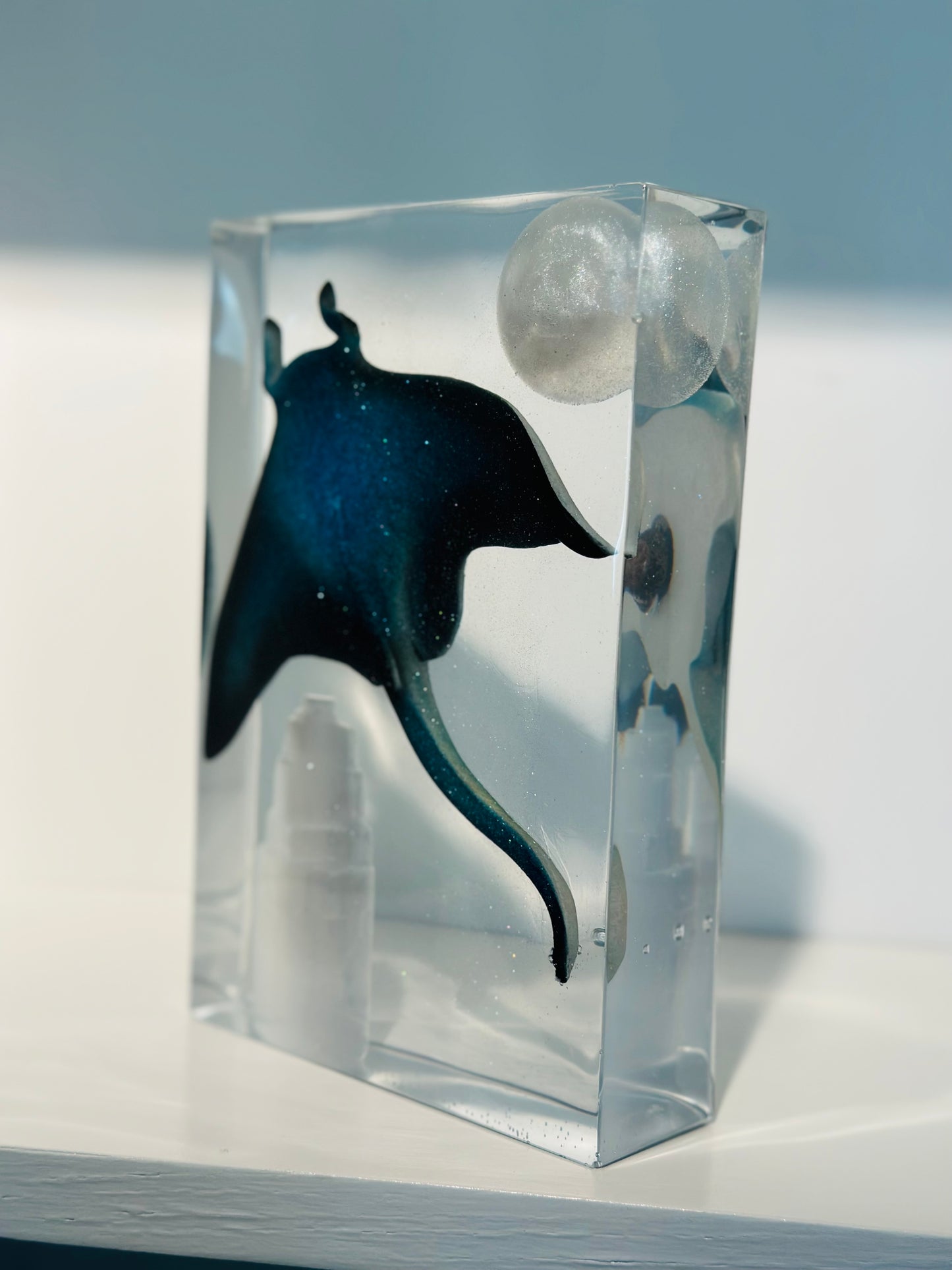 Full Moon Flying Manta Ray over Selenite Tower