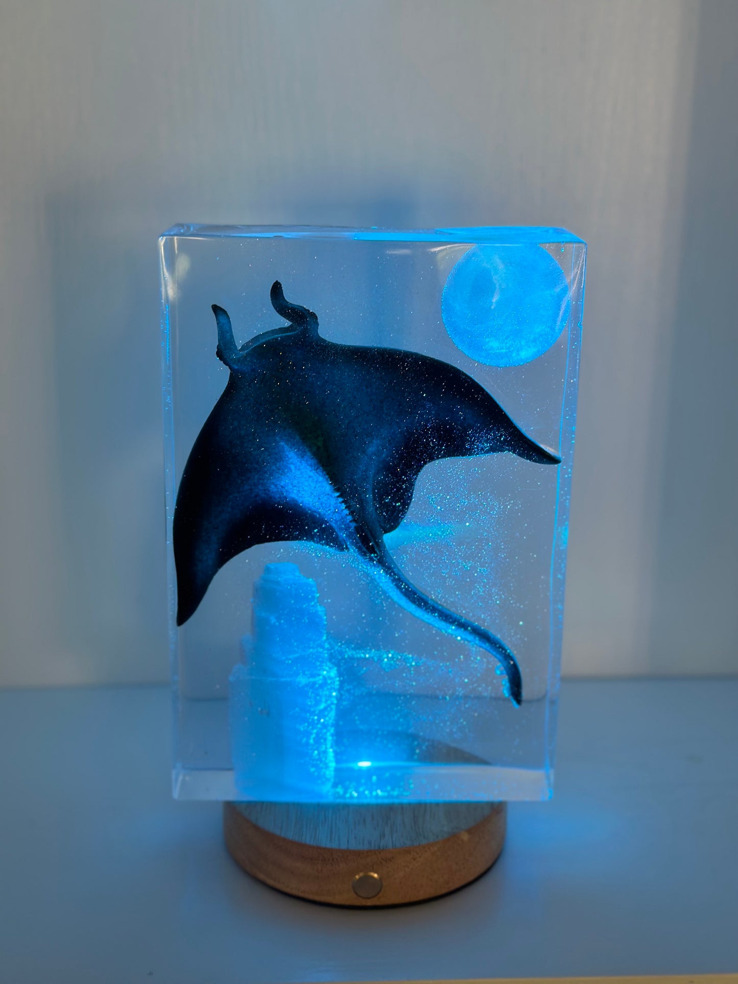 Full Moon Flying Manta Ray over Selenite Tower