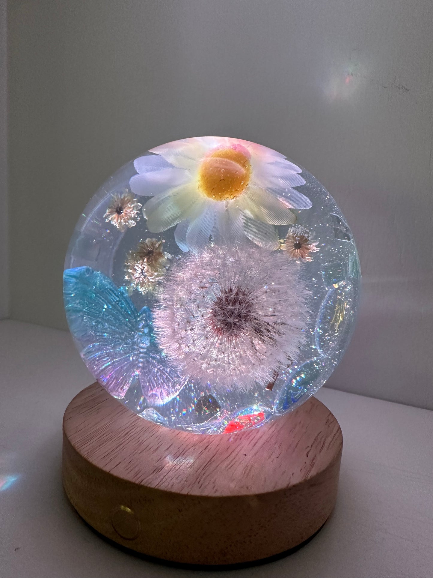 Large Daisy, Dandelion, and Butterfly Sphere