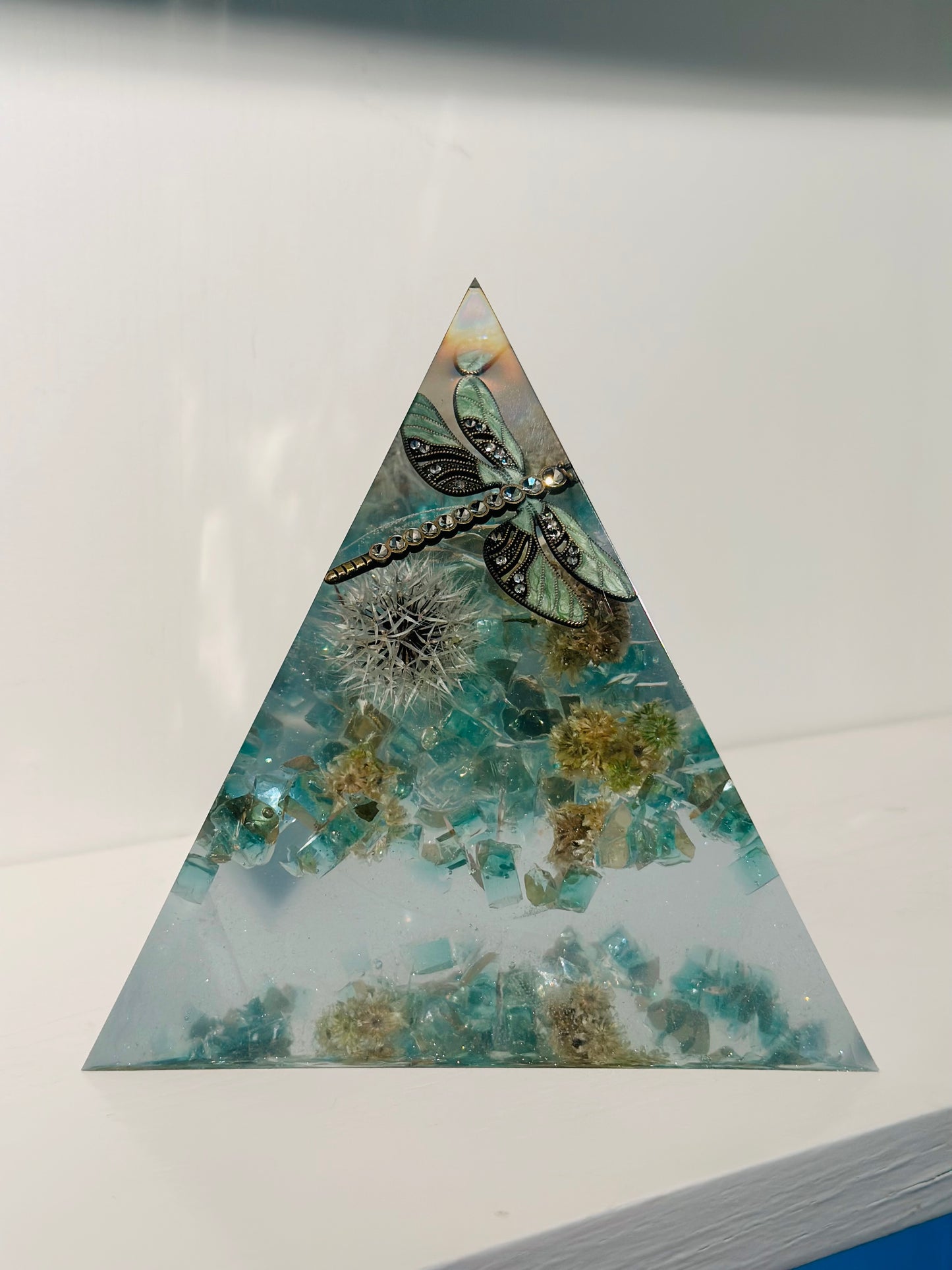 Dragonfly over Desert Dandelion Garden Fantasy Pyramid
