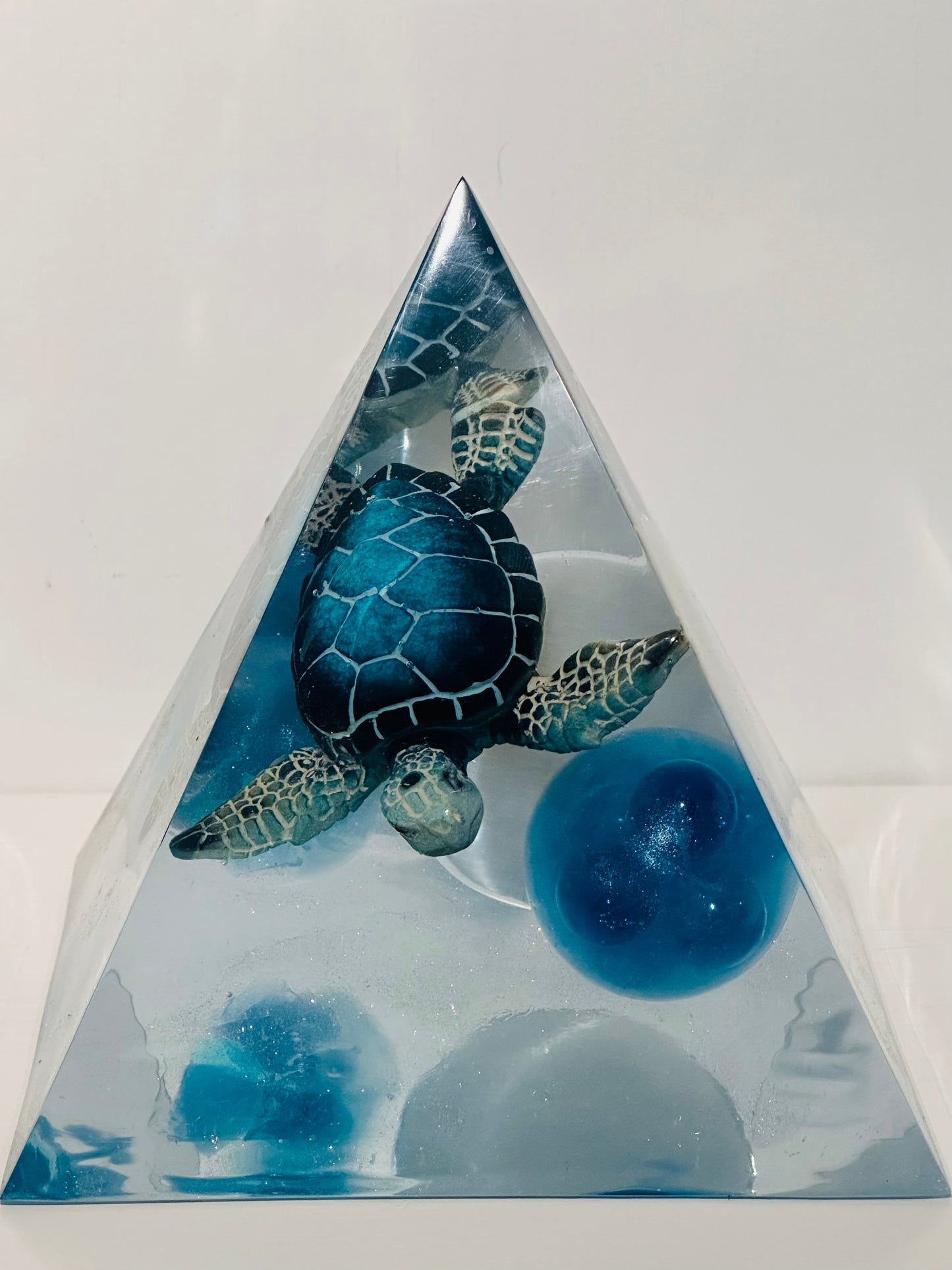 Triple Sphere Selenite Turtle Pyramid