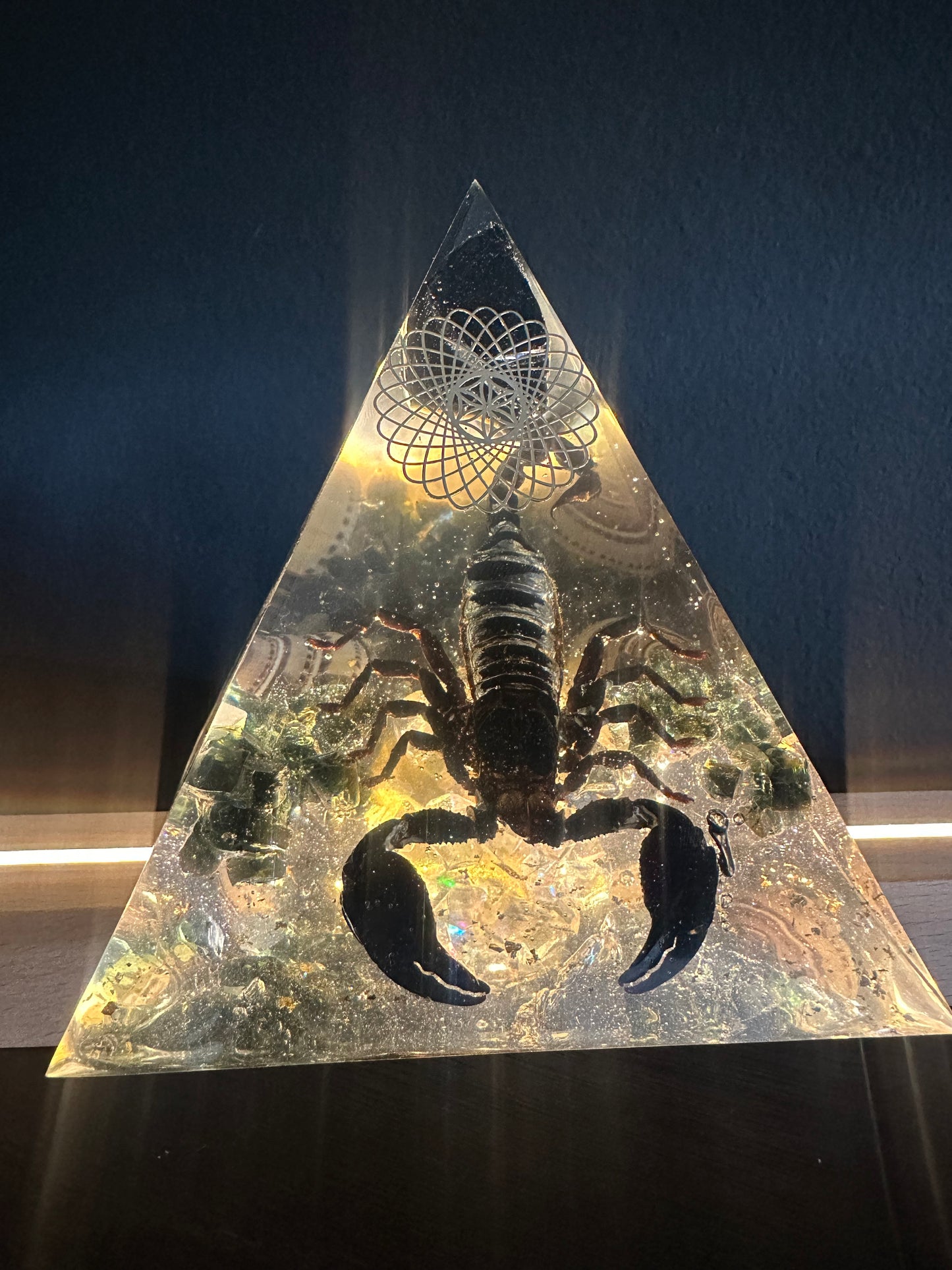 Obsidian Emperor Scorpion Orgon Pyramid