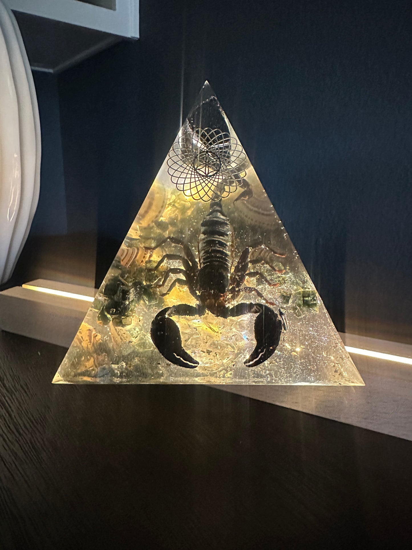 Obsidian Emperor Scorpion Orgon Pyramid