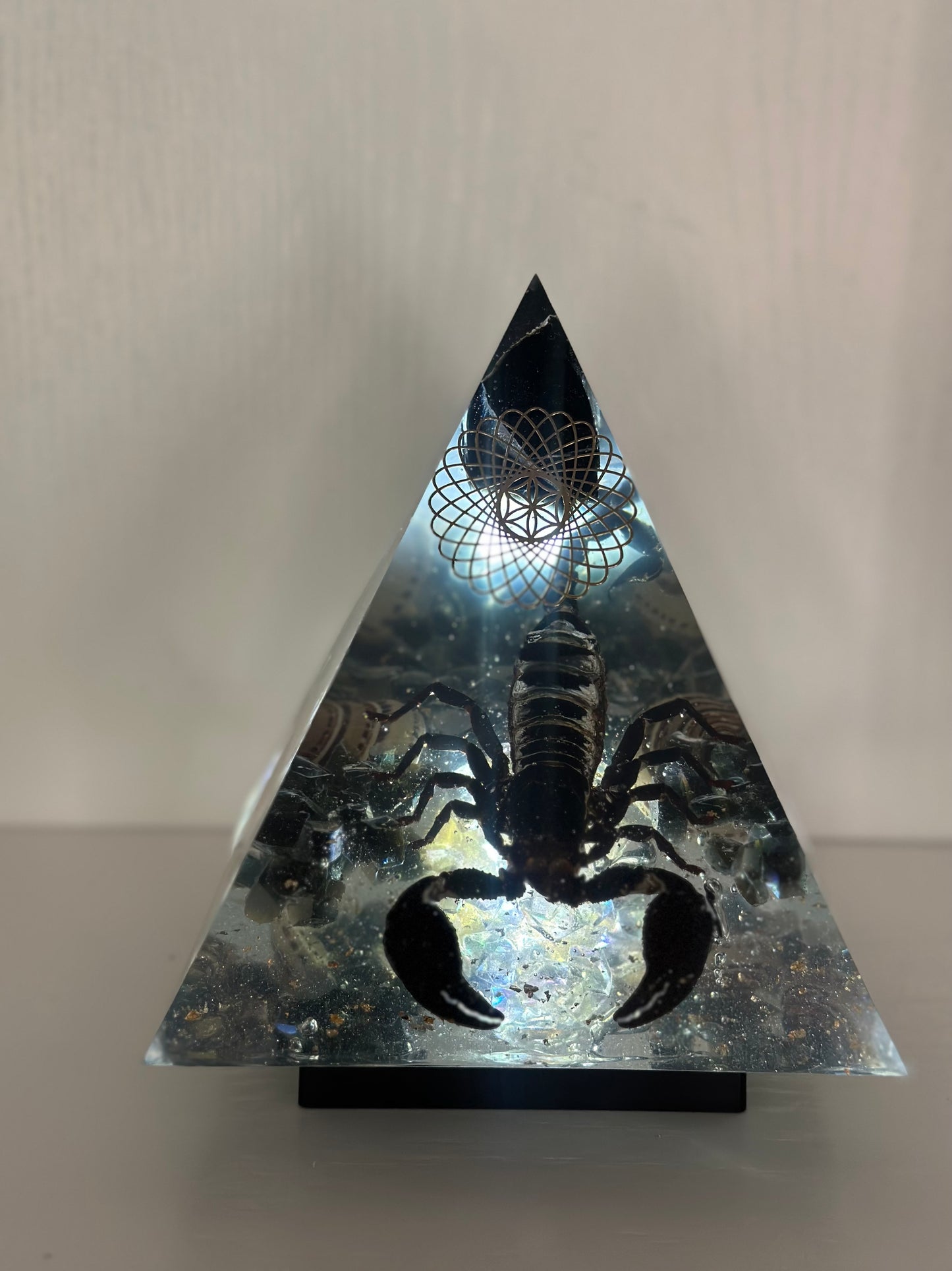 Obsidian Emperor Scorpion Orgon Pyramid