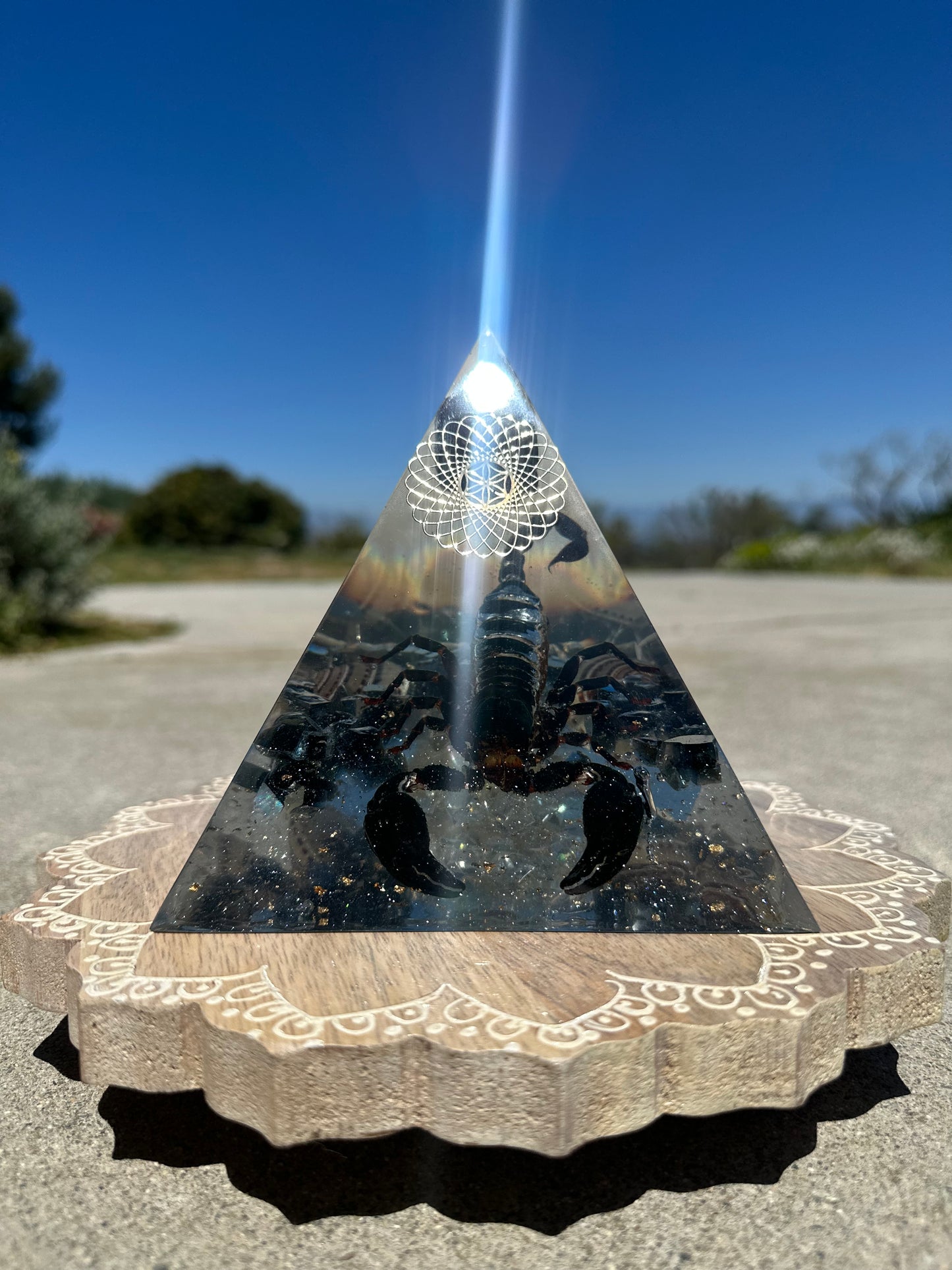 Obsidian Emperor Scorpion Orgon Pyramid