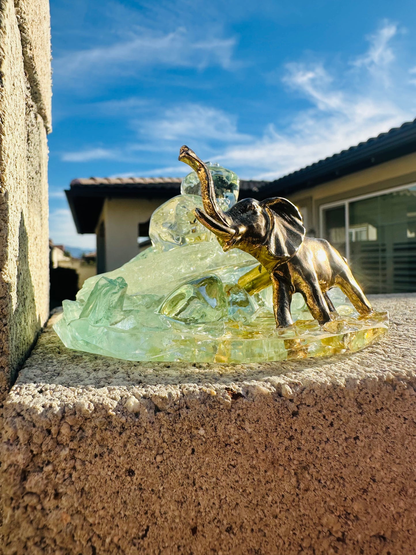 Elephant in front of Crystal Boulder Mountain