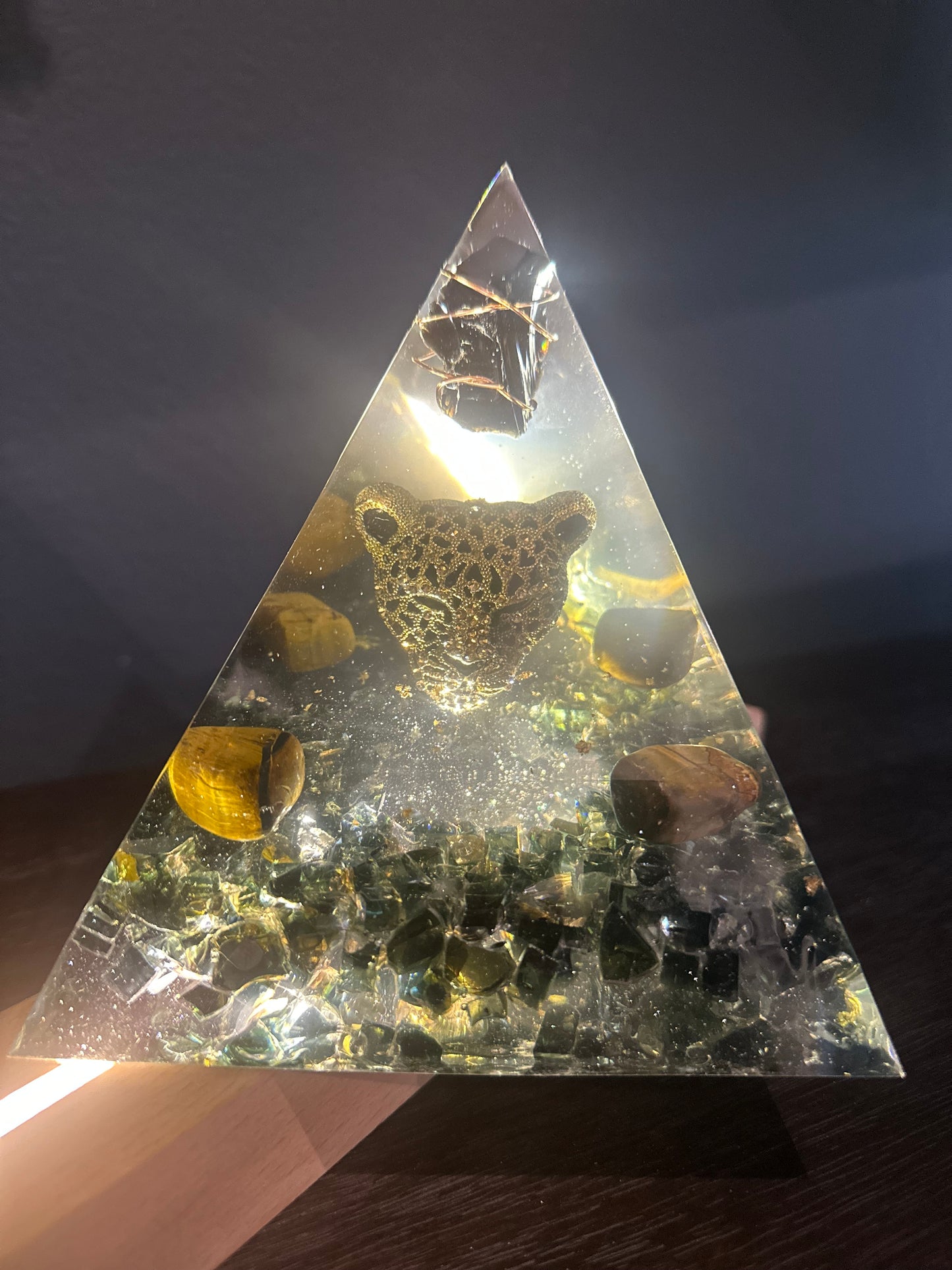 Black Panther Obsidian Orgonite Pyramid