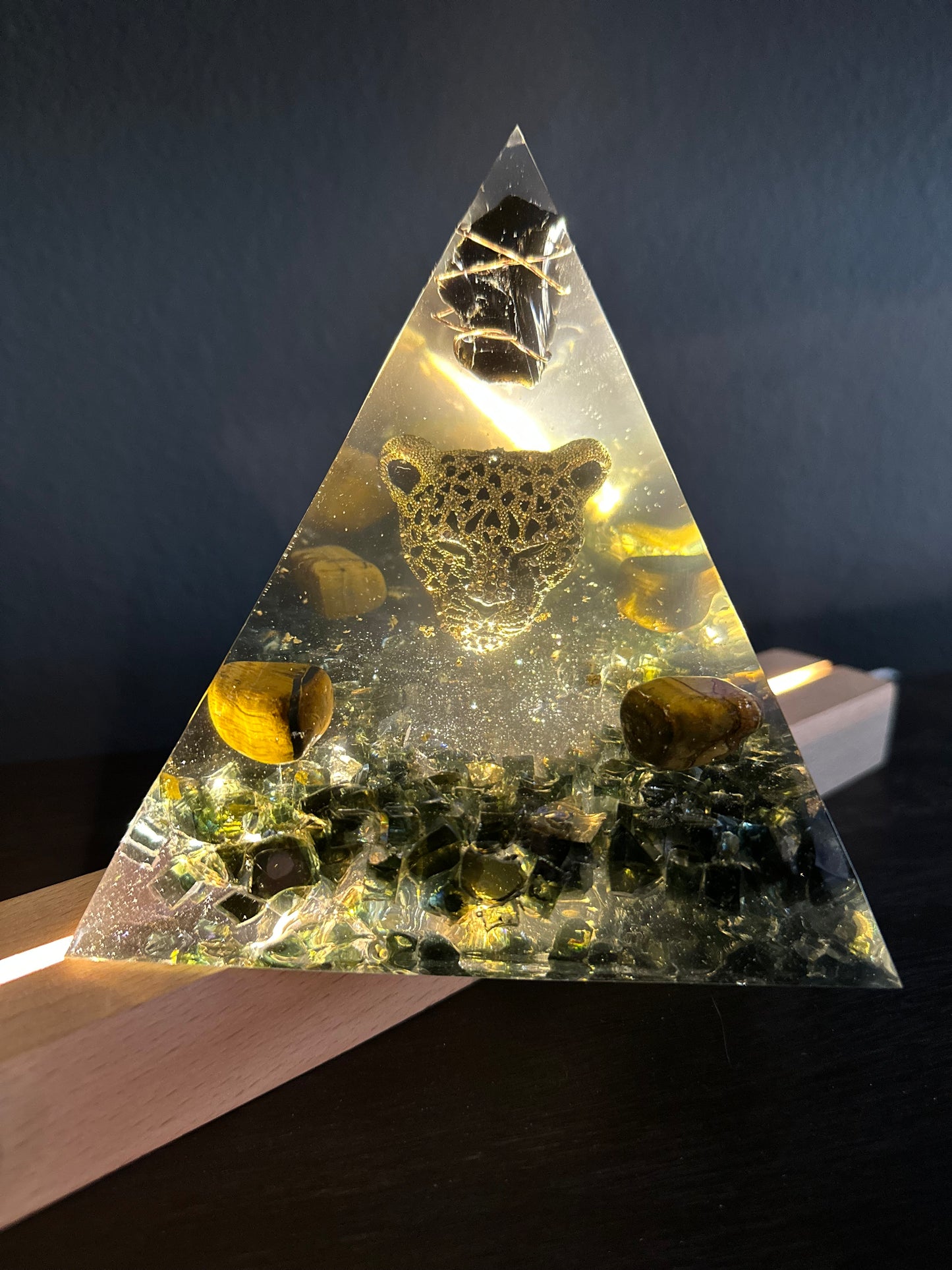 Black Panther Obsidian Orgonite Pyramid