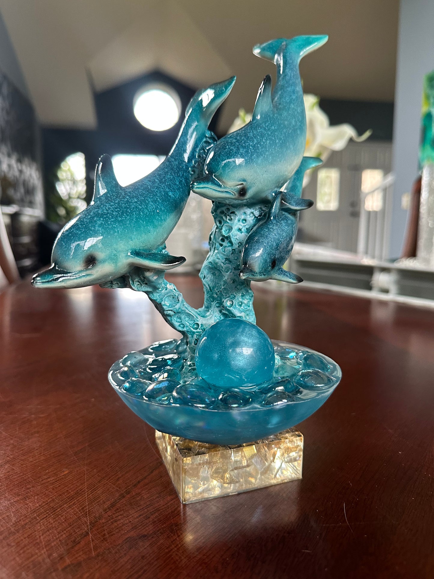Happy Trio of Dolphins Sculpture