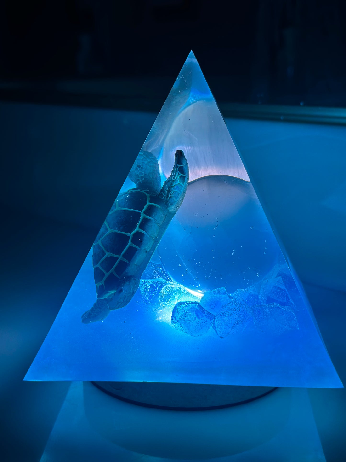 Outer Space Selenite Turtle Pyramid