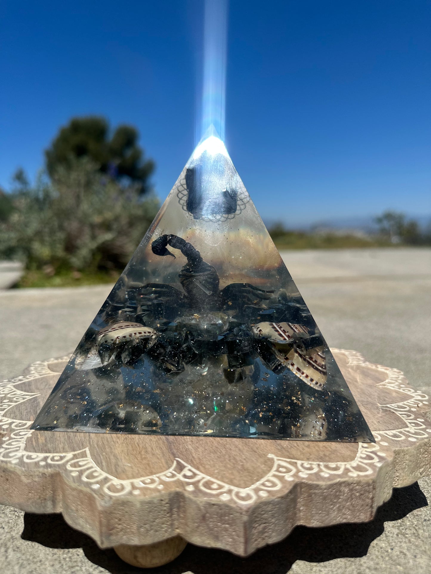Obsidian Emperor Scorpion Orgon Pyramid