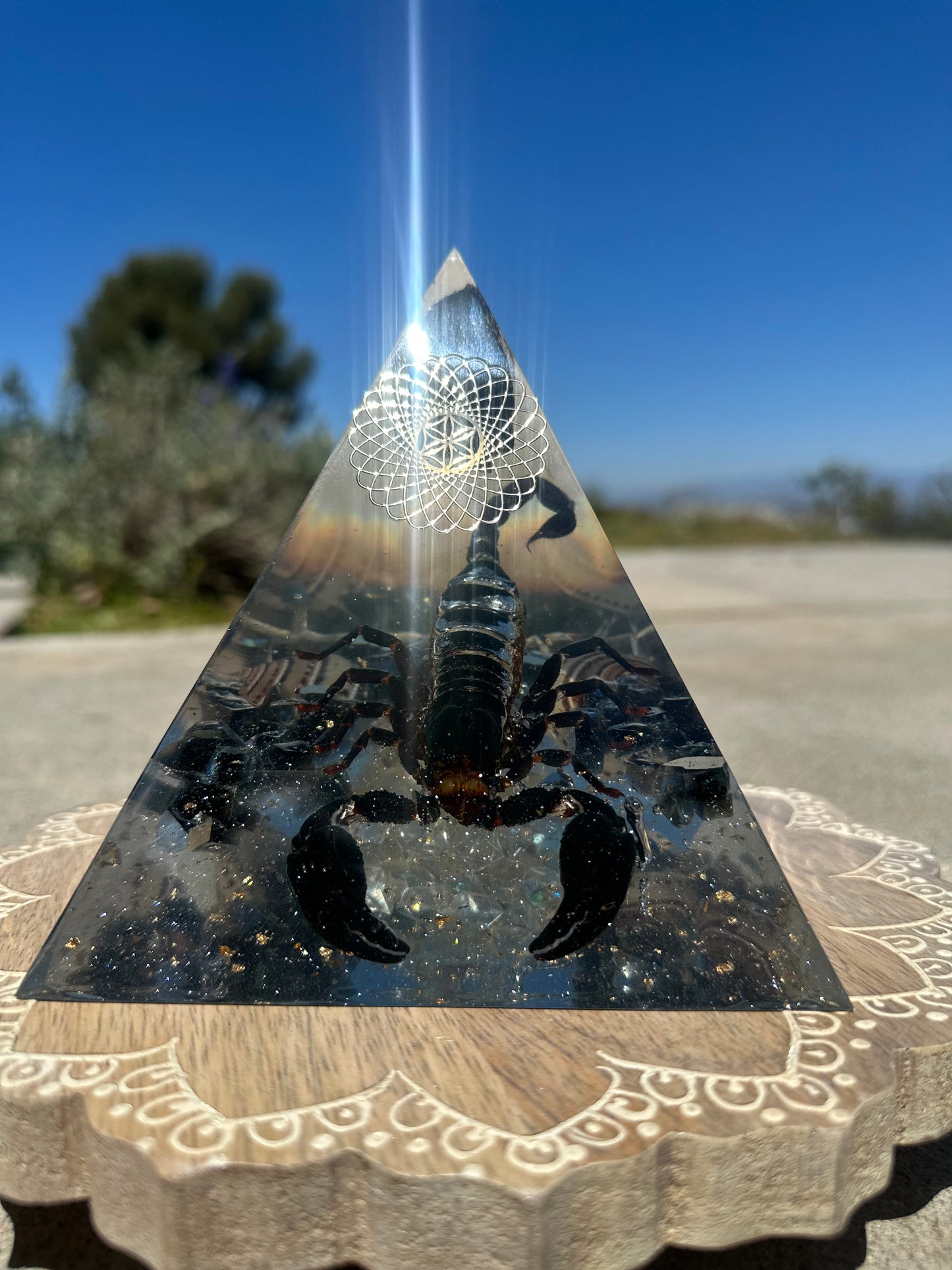Obsidian Emperor Scorpion Orgon Pyramid
