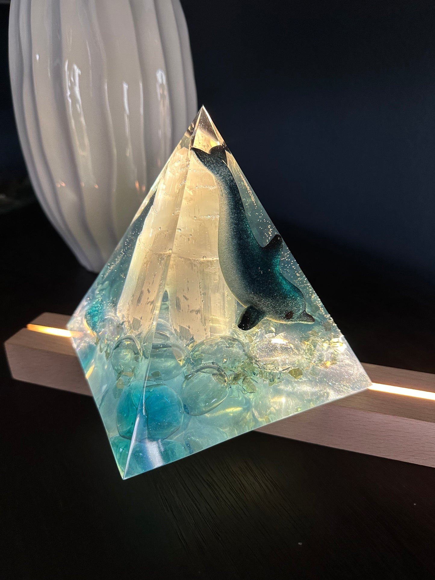 Selenite Tower Blue Dolphin Pyramid