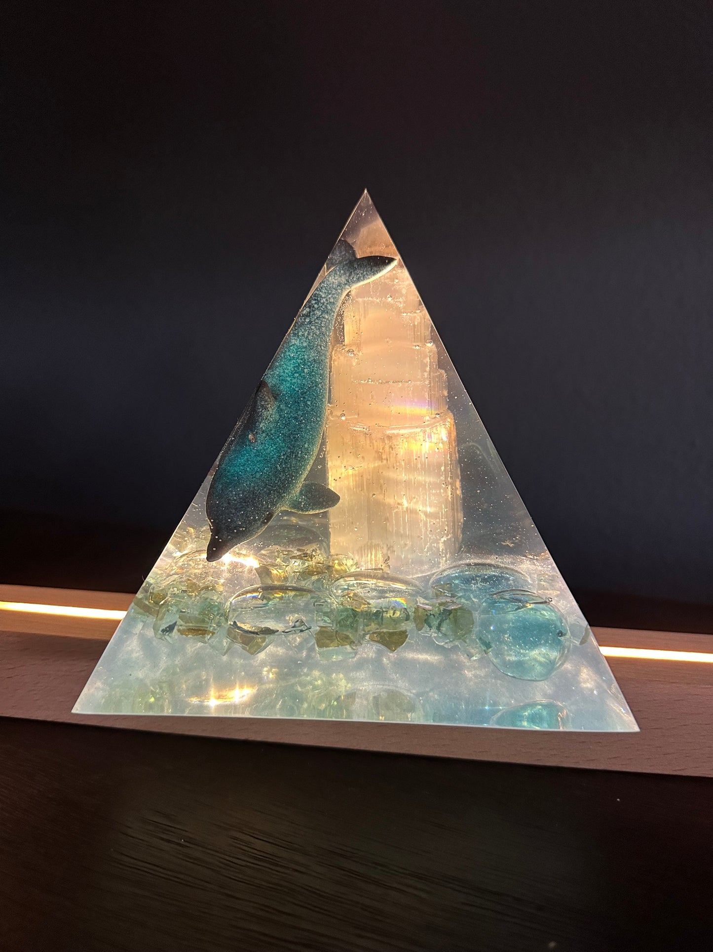 Selenite Tower Blue Dolphin Pyramid