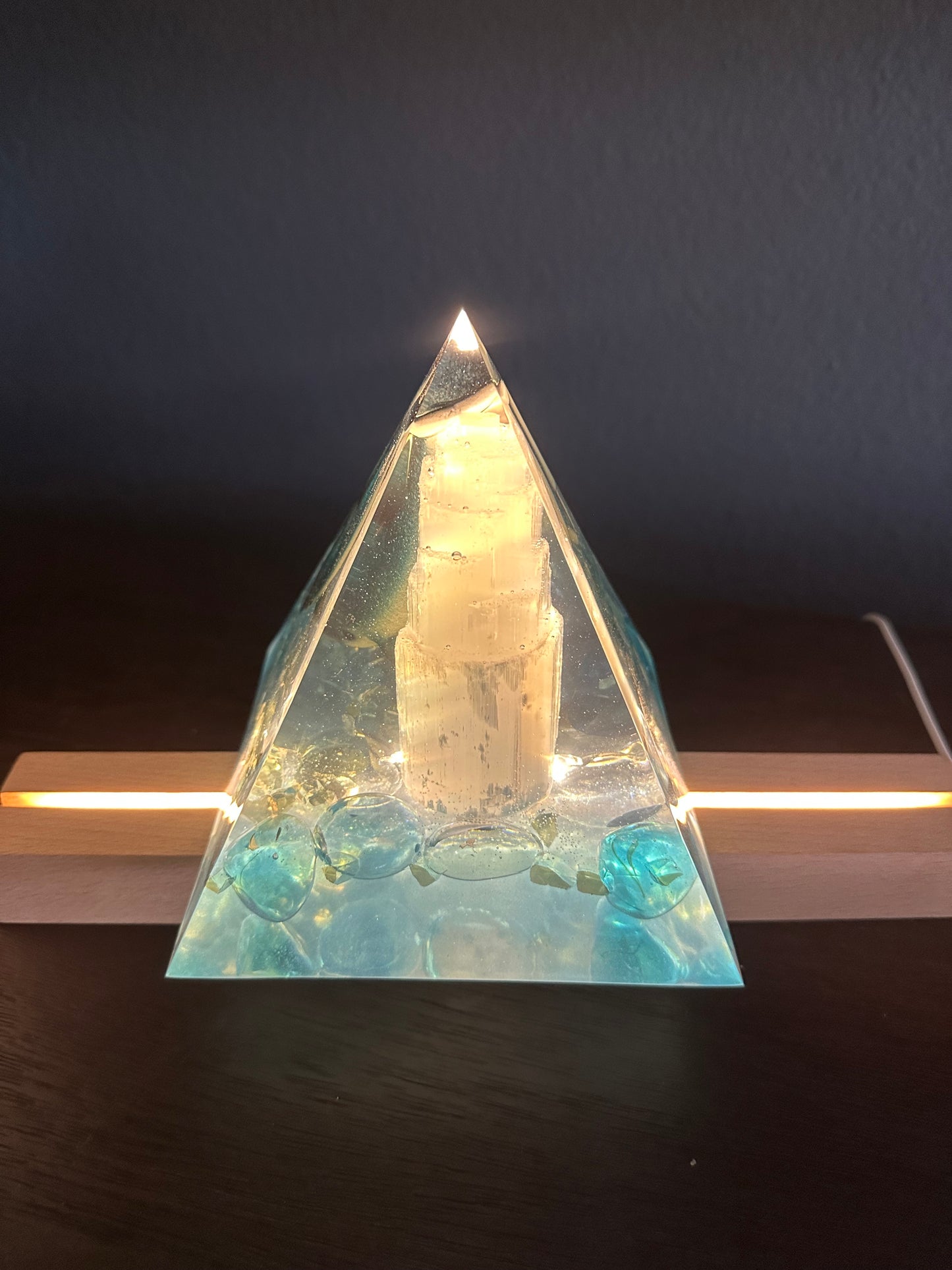 Selenite Tower Blue Dolphin Pyramid